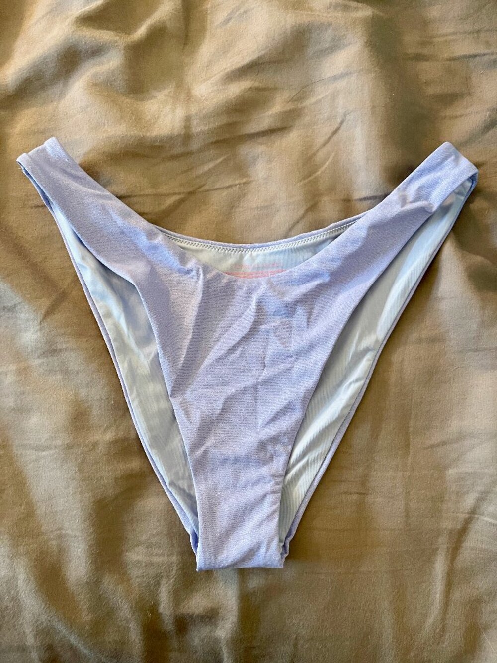 Swim bottom bikini brazilian shine shimmer purple Victoria's Secret sexy M NWT